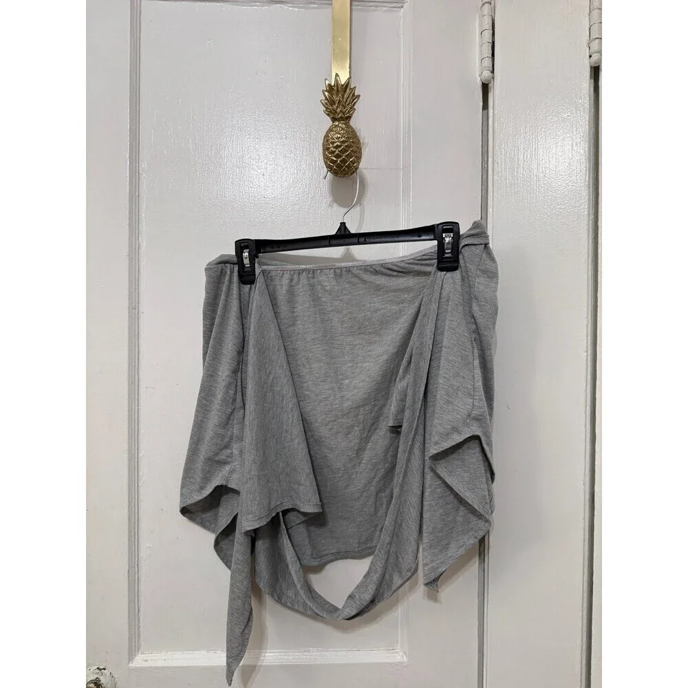 Gray Jersey Wrap Skirt Ballet Dance Yoga Cover-Up